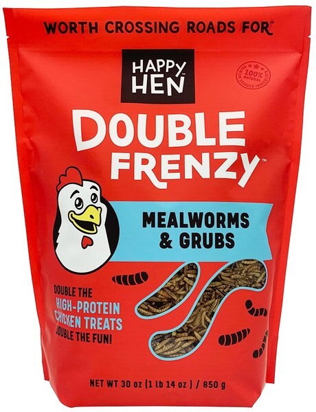 Happy Hen Treats Double Frenzy Mealworm and Black Soldier Fly Larvae Chicken Treats