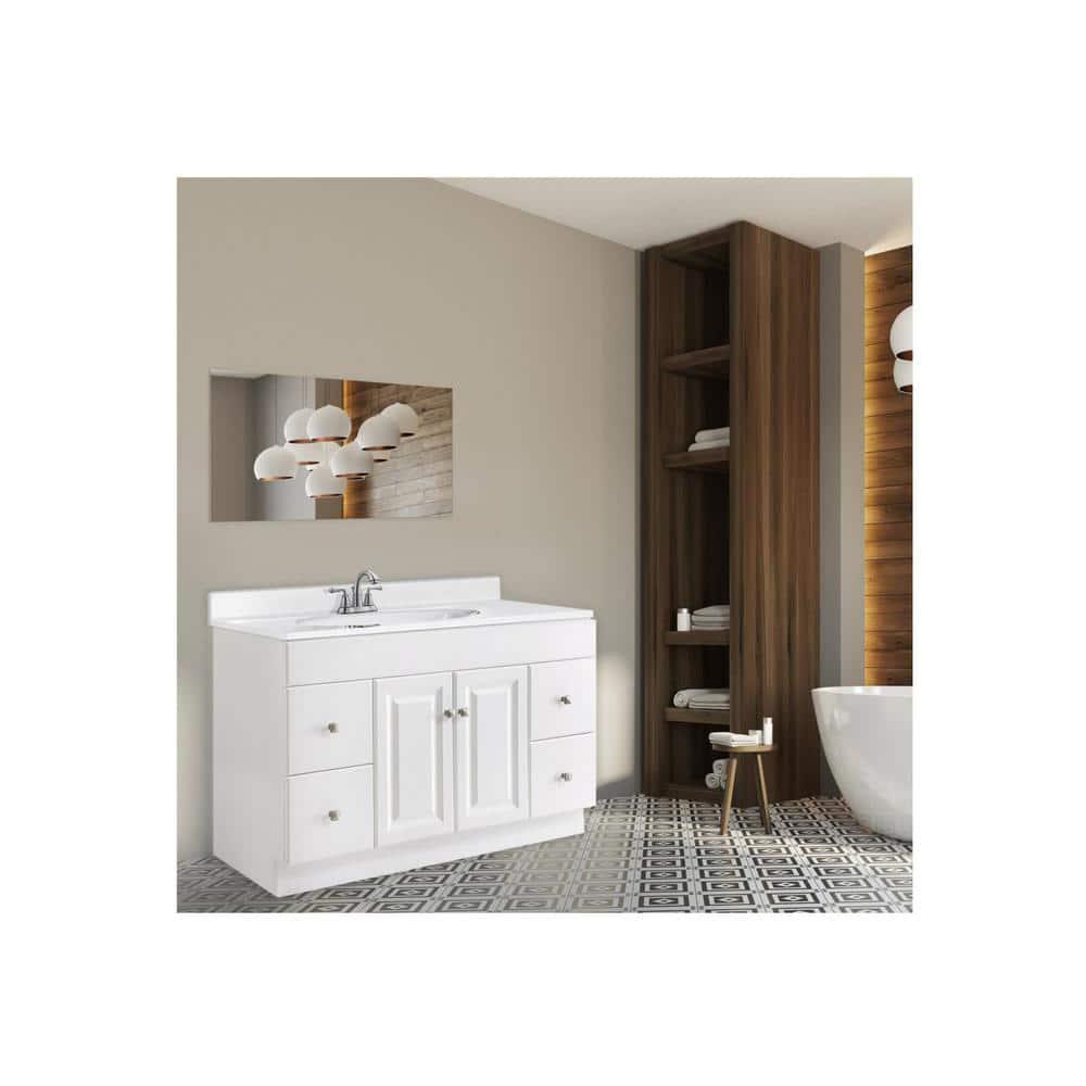 Design House Wyndham 48 in 2Door 4Drawer Bath Vanity Cabinet Only in SemiGloss White