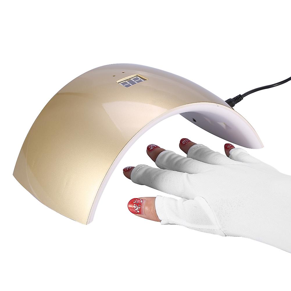 1 Pair White Useful Anti Uv Mitt Long Gloves For Uv Light/lamp Radiation Protection Manicure