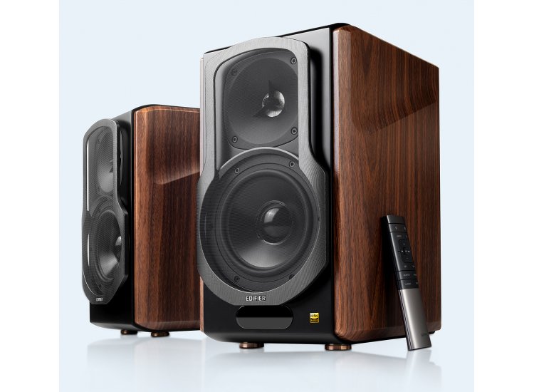 Edifier S2000 Brown/Black Powered Bluetooth Bookshelf Speakers (Pair)