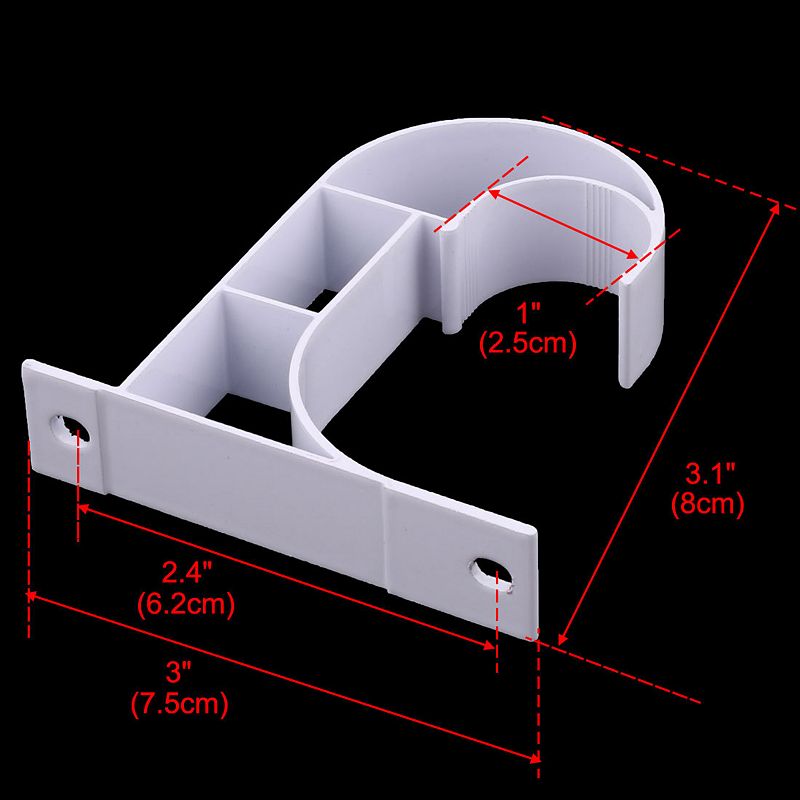 Window Drapery Ceiling Hanging Holder Wall Curtain Rod Bracket2 pcs Fits 1 Rod