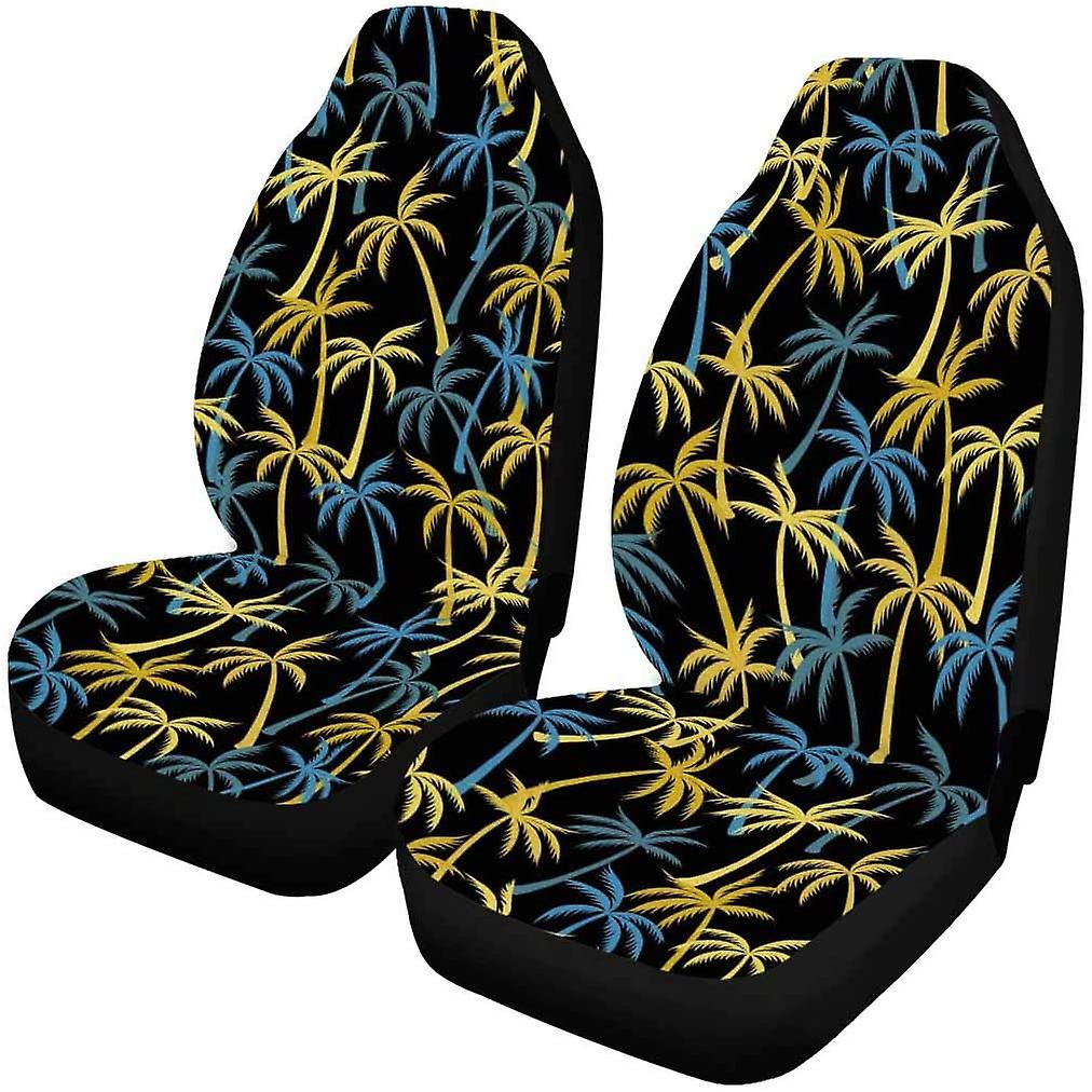 Set Of 2 Car Seat Covers Palm Tree Universal Auto Front Seats Protector Fits For Car，suv Sedan，truck D---41303