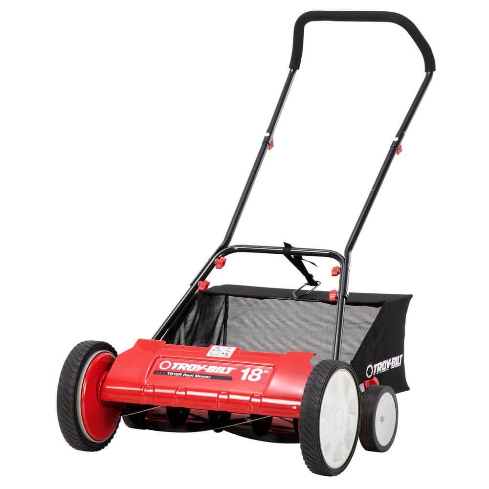 TroyBilt 18 in Manual Walk Behind Reel Lawn Mower with Grass Catcher