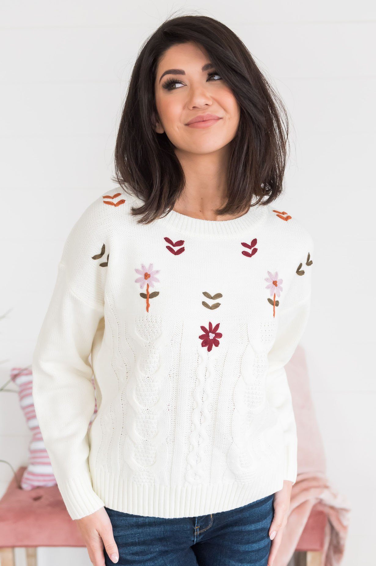 Garden Bliss Modest Sweater