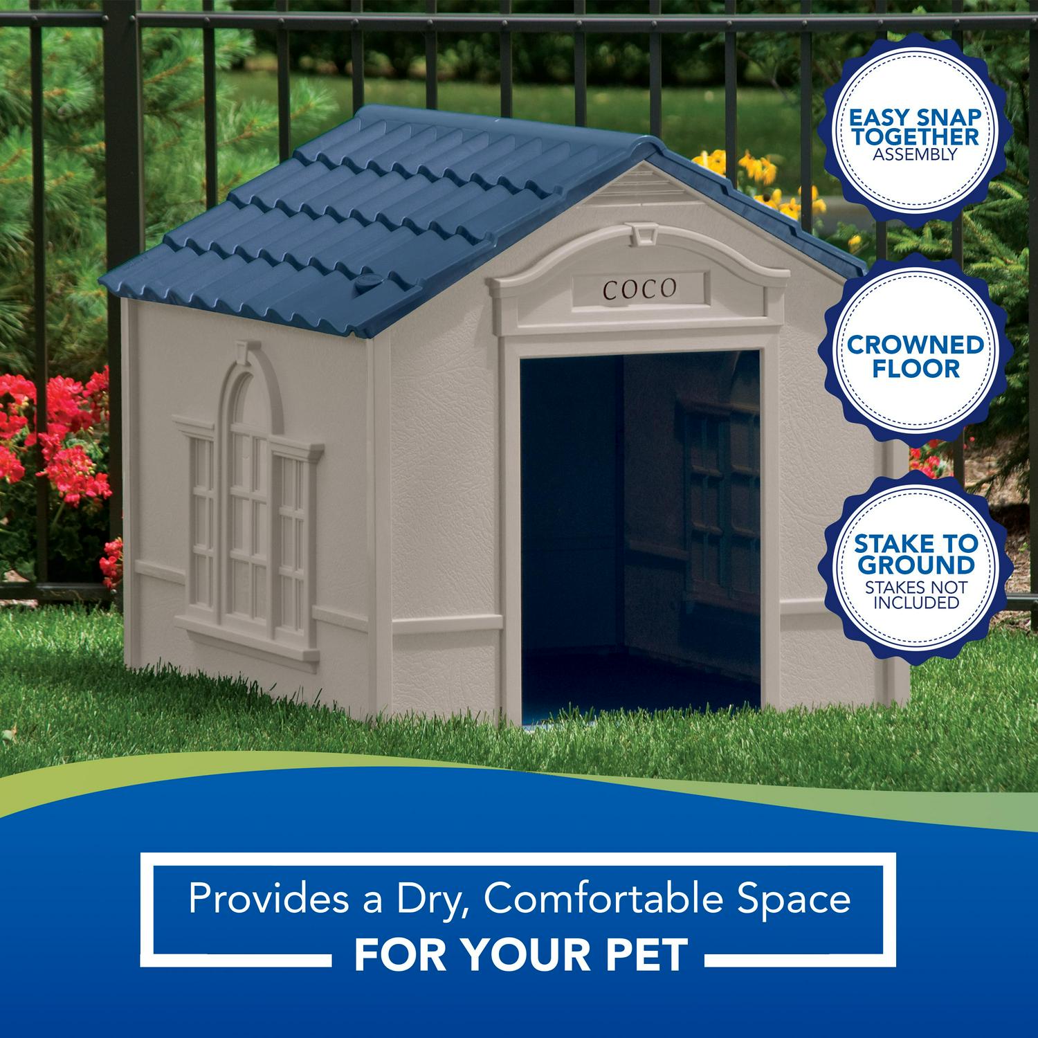 Suncast Deluxe Indoor and Outdoor Dog House for Medium