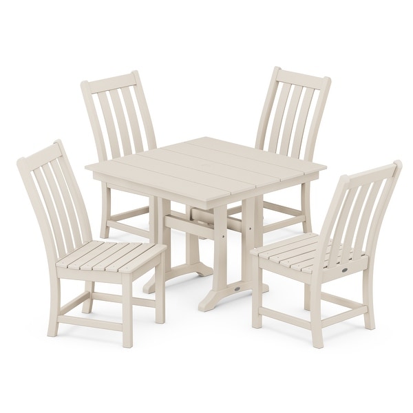 POLYWOOD Vineyard 5Piece Farmhouse Trestle Side Chair Dining Set