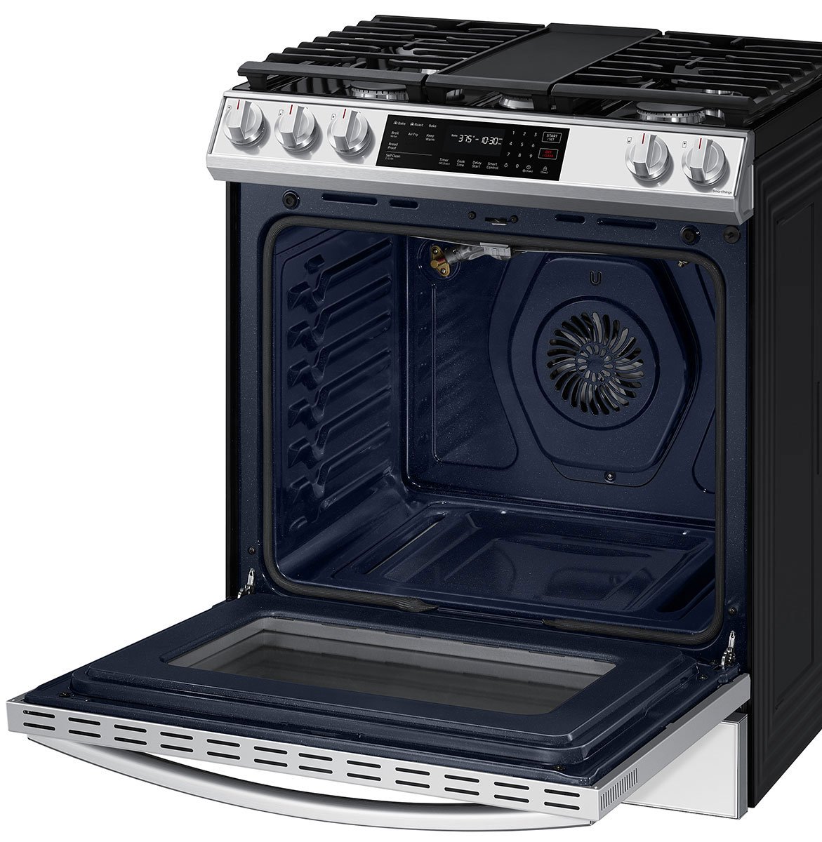  ADA 6 Cu. Ft. White Glass BESPOKE Smart Slide-In Gas Range With Air Fry and Convection