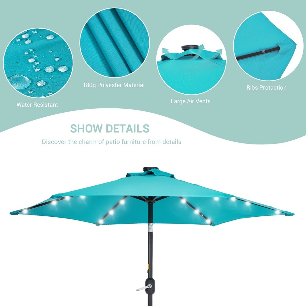 Bonosuki 7.5Ft LED Patio Market Umbrella Outdoor Table Umbrella