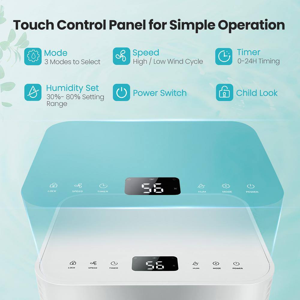 Costway 1750 sq. ft. 32-Pints Dehumidifier with Auto Defrost and 24H Timer Drain Hose ES10103US-WH