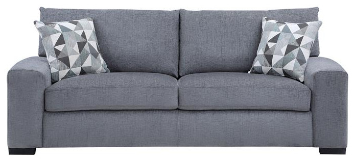 Hawthorne Collections Eaton Soft Microfiber Sofa   Gray   Transitional   Sofas   by Homesquare  Houzz