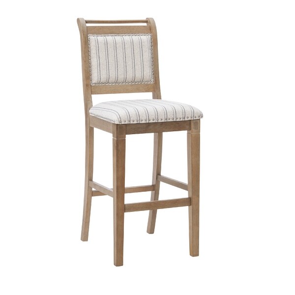 Emmy Full Back Wood Bar Stool， 30