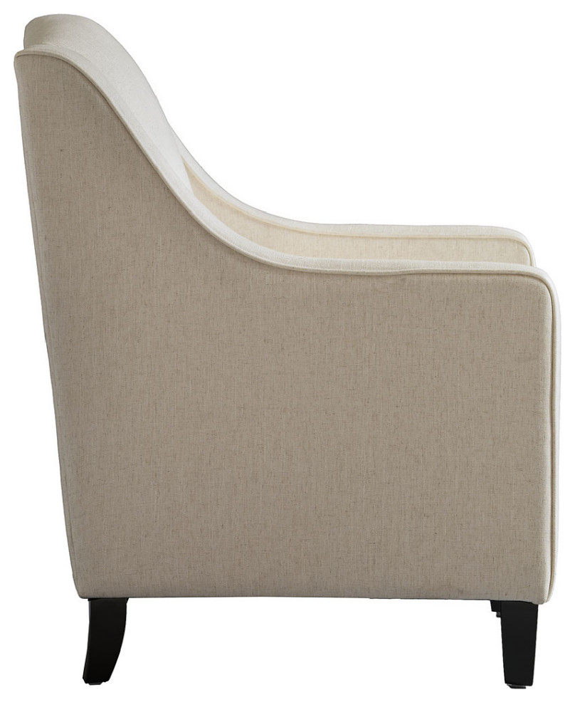 Cream Upholstered Curved Armchair  Andrew Martin Finbar   Transitional   Armchairs And Accent Chairs   by Oroa   Distinctive Furniture  Houzz