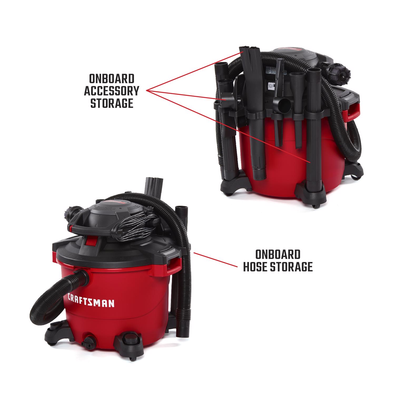 Craftsman 16 gal Corded Wet/Dry Vacuum with Blower 12 amps 120 V 6.5 HP