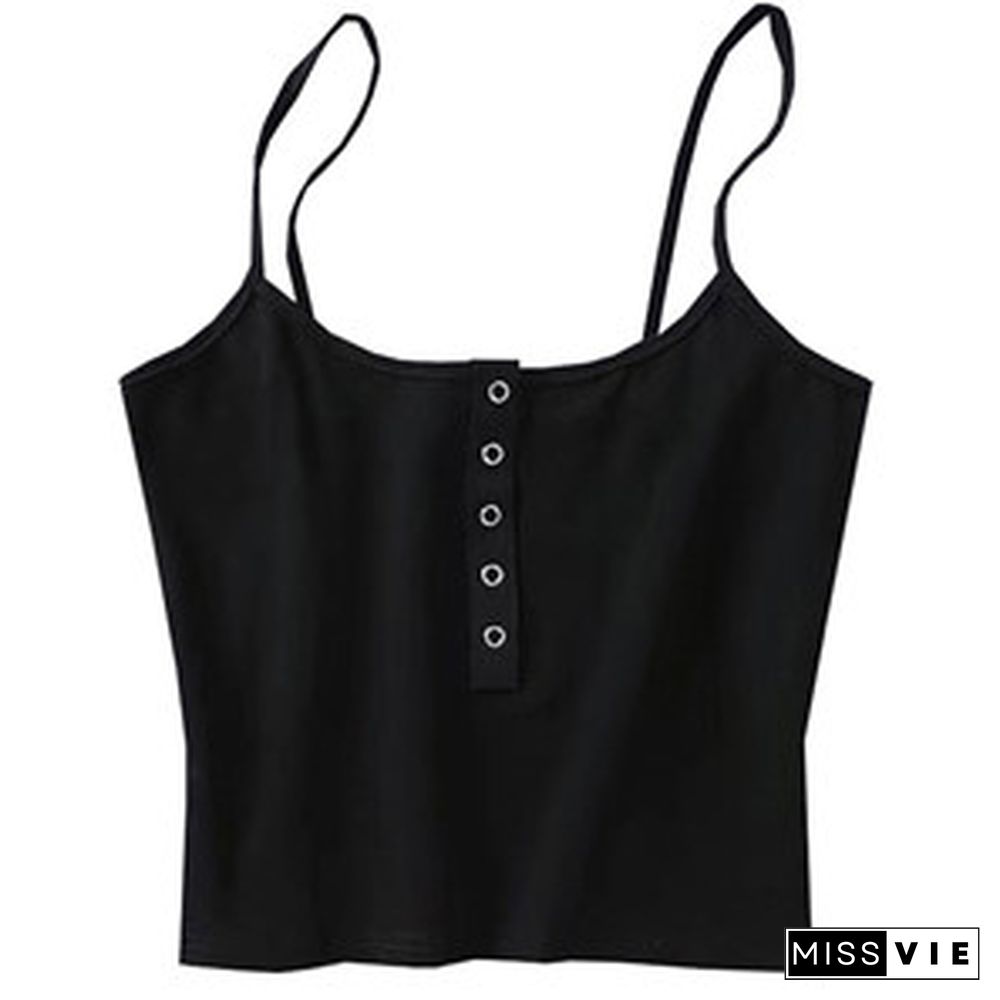 Summer Women Strap Crop Top Women Sexy Backless Leakage Navel Solid Camisole Sexy Tank Top Tube Top Breathable Crop Tops