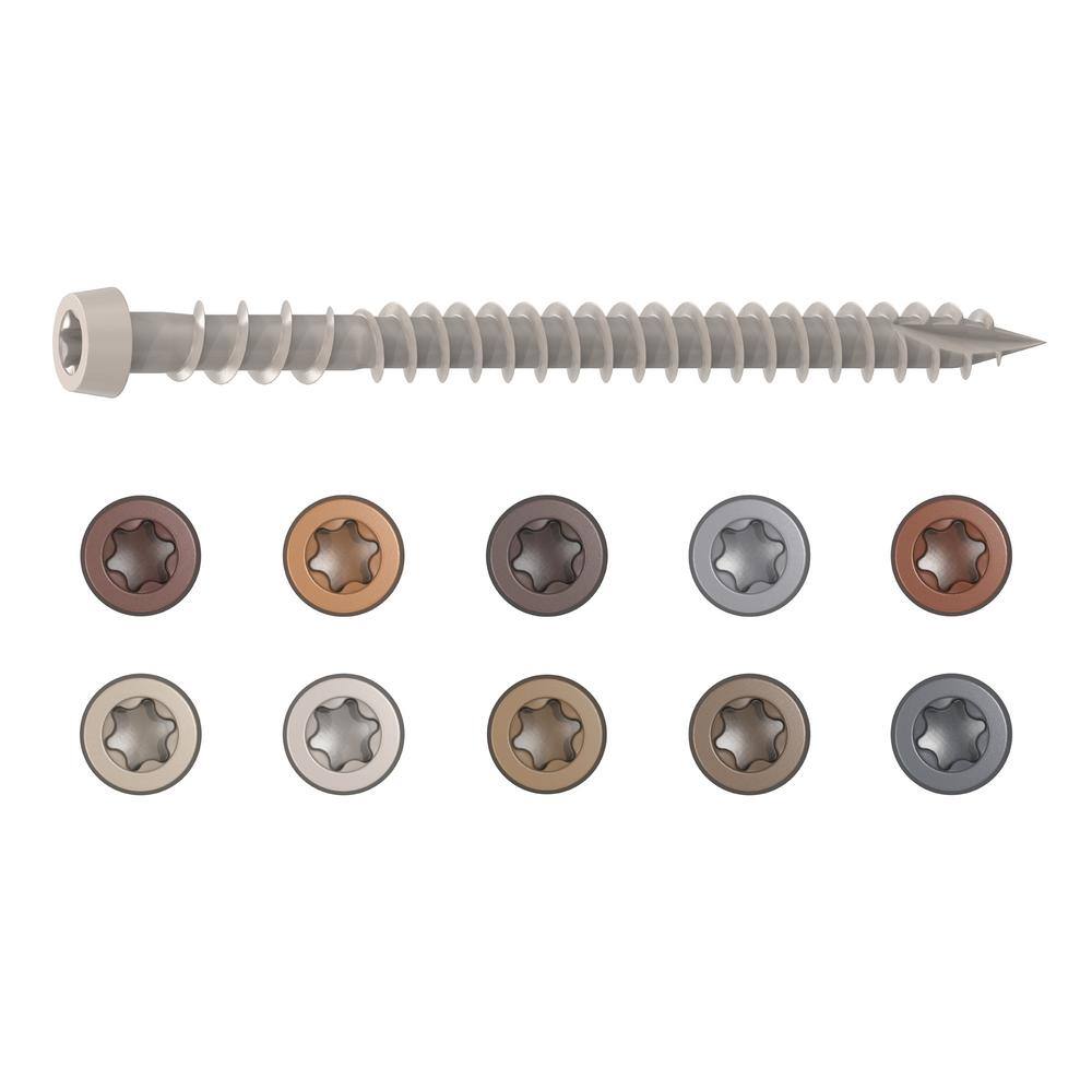 CAMO #10 2-12 in. Stone Gray Star Drive Trim-Head Composite Deck Screw (350-Count) 0349954