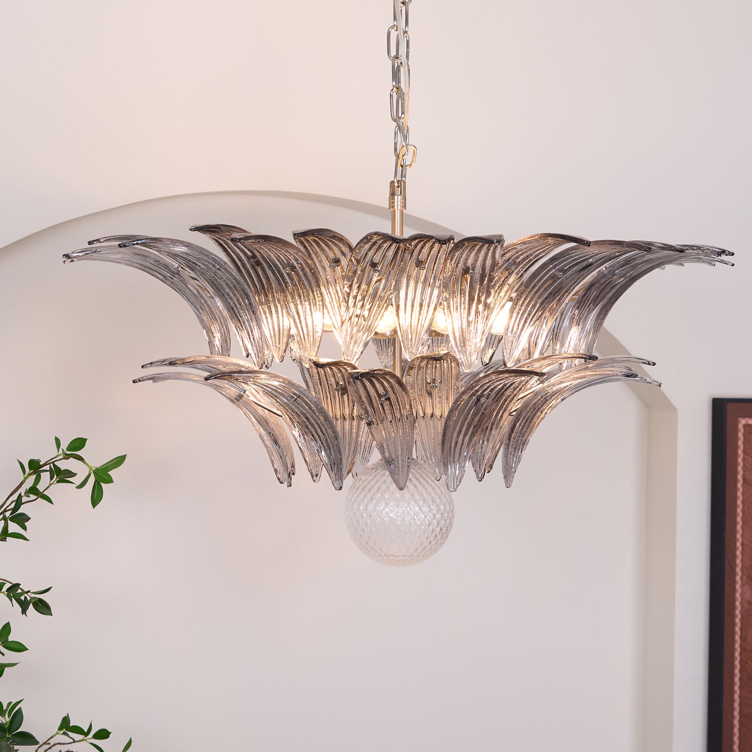 Murano Palmette Transparent Chandelier