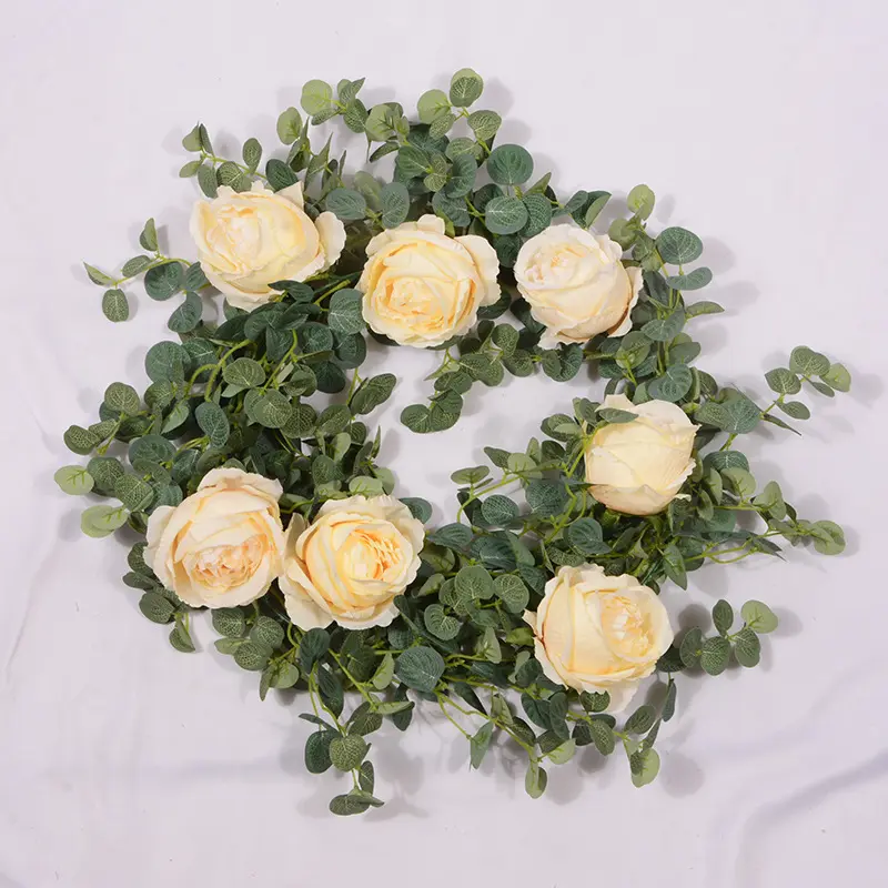 Garden supplies indoor wall decorative artificial flowers vines peony plant eucalyptus hanging decorations artificial vines