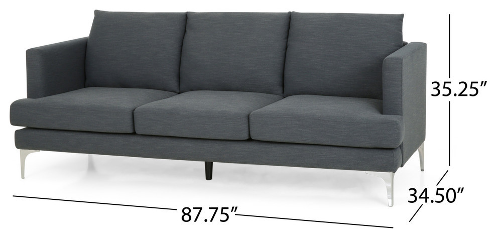 Melinda Modern Fabric 3 Seater Sofa   Contemporary   Sofas   by GDFStudio  Houzz