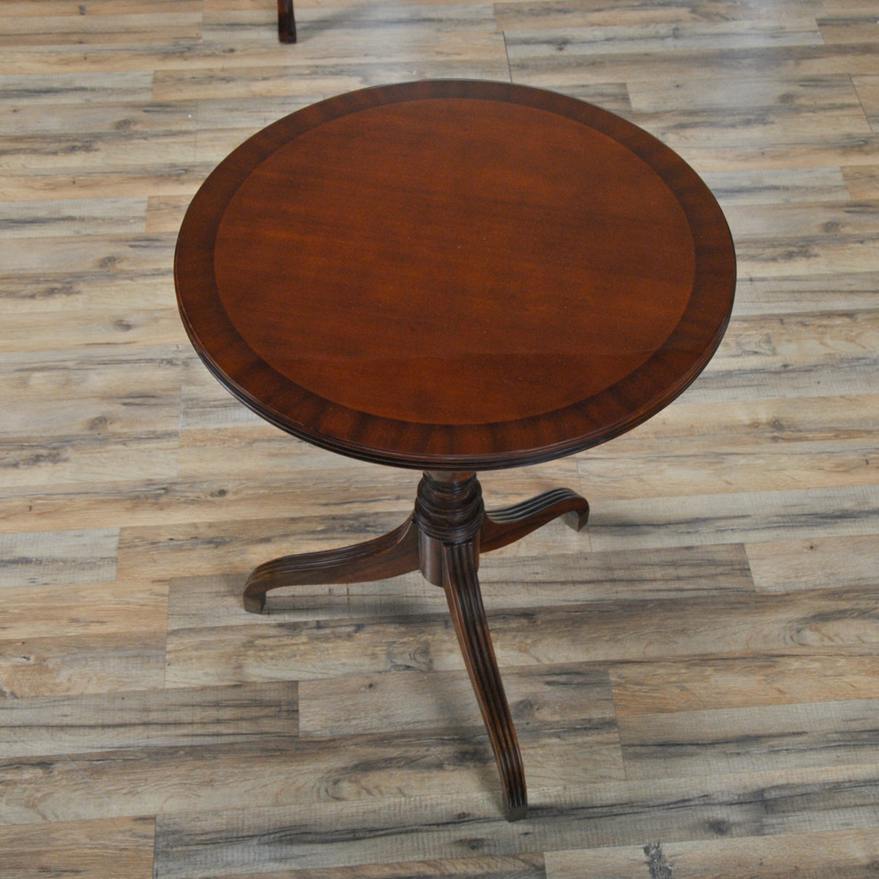 NSI221 Round Mahogany Table With Reeded Edge   Traditional   Side Tables And End Tables   by Niagara Furniture  Houzz