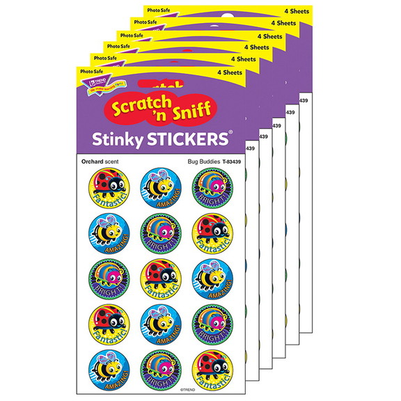 TREND T 83439 6 Bug Buddies Stinky Stickers  Large...