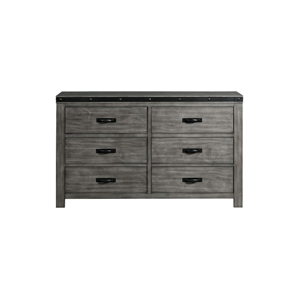 Picket House Furnishings Montauk 6 Drawer Youth Dresser in Gray