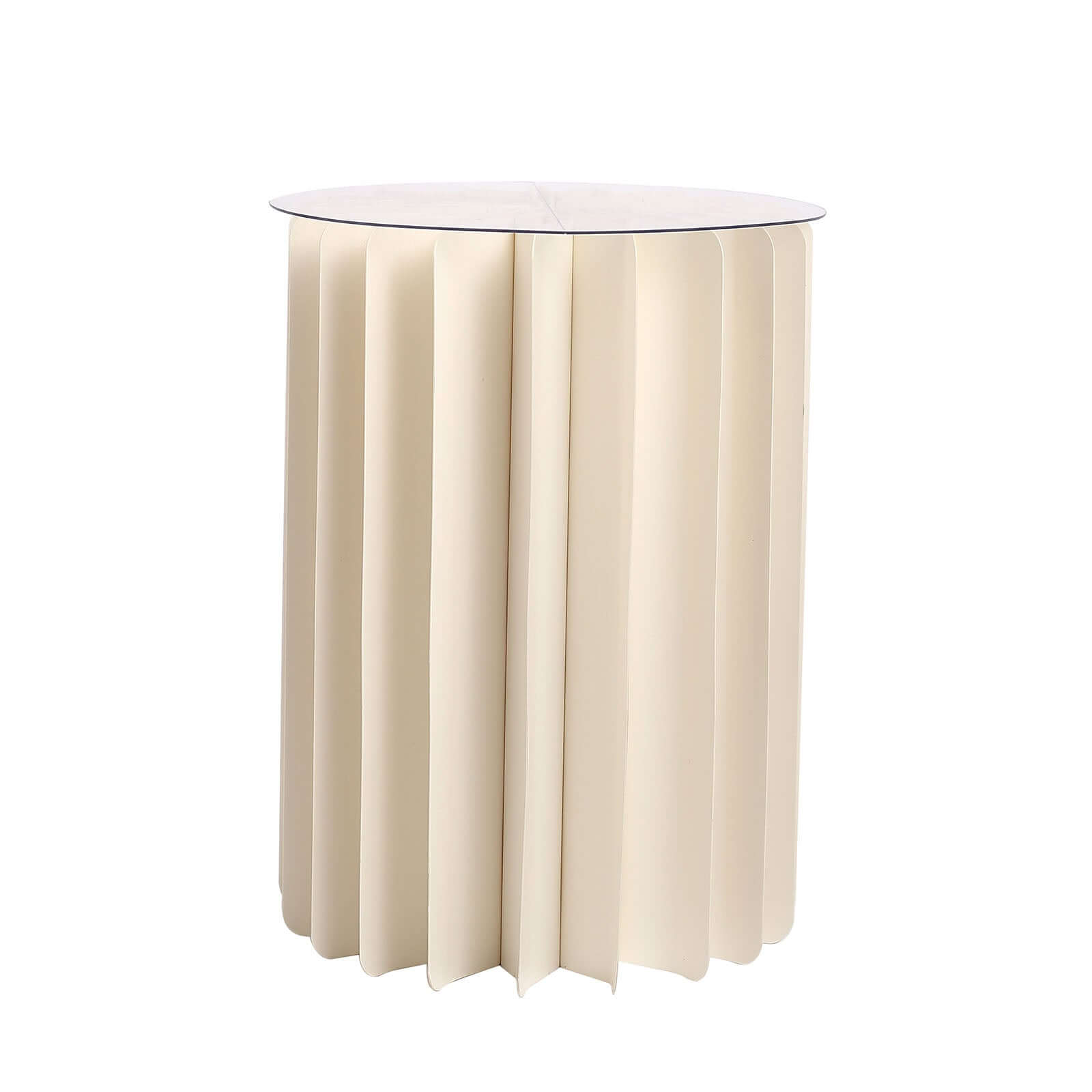 Ivory Cylinder Pillar Pedestal Stand, Display Column Stand With Top Plate 16