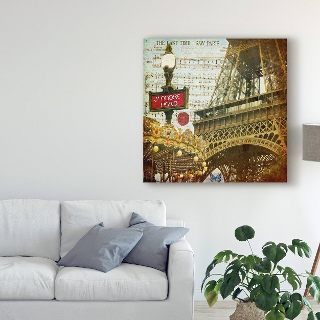 X 14 quot Eiffel Romance Vi By Sandy Lloyd Trademark Fine Art