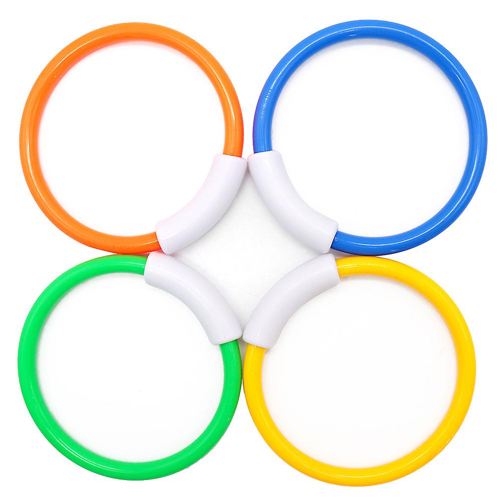 4pcs Diving Rings 5.3 Inch Underwater Swimming Pool Toy Rings For Kids Children