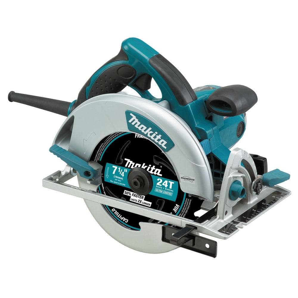 Makita 15 Amp 7-1/4 in. Corded Lightweight Magnesium Circular Saw with LED Light, Dust Blower, 24T Carbide blade, Hard Case 5007MG