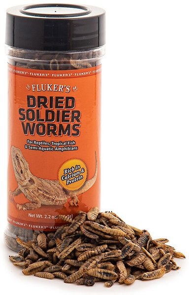 Fluker's Dried Soldierworms Reptile Food， 2.2-oz bag