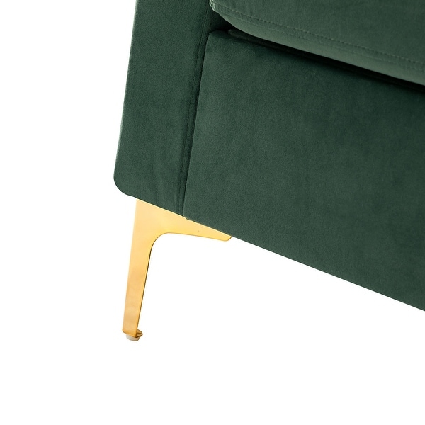 Ganymedes Contemporary Velvet Accent Arm Chair with Golden Legs by HULALA HOME