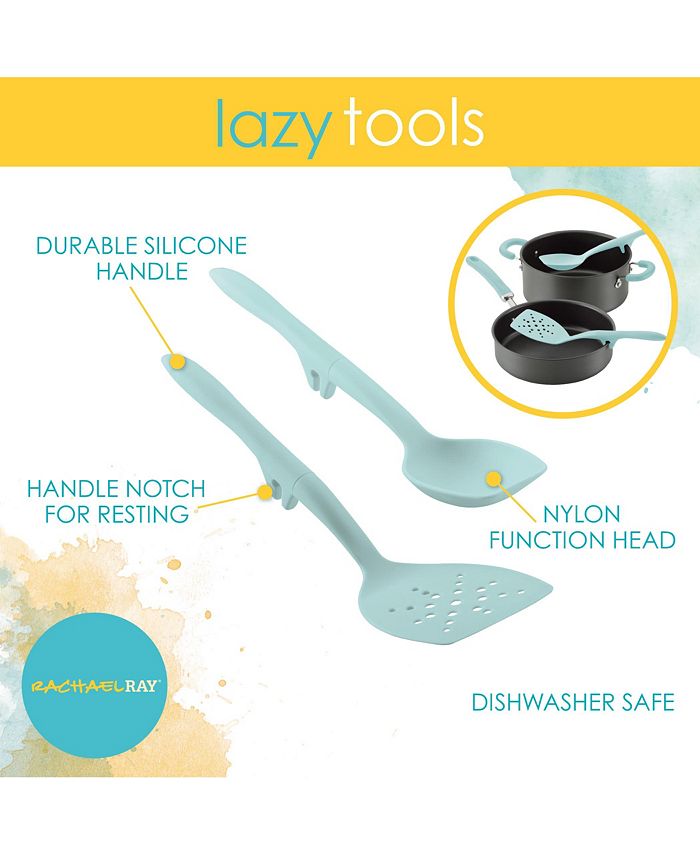 Rachael Ray Tools and Gadgets Lazy Flexi Turner and Scraping Spoon Set， Teal