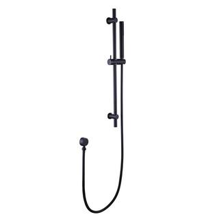 matrix decor 1-Spray Patterns 8.66 in. Wall Mount Handheld Shower Head with Slide Bar in Matte Black MD-RCS91001MB