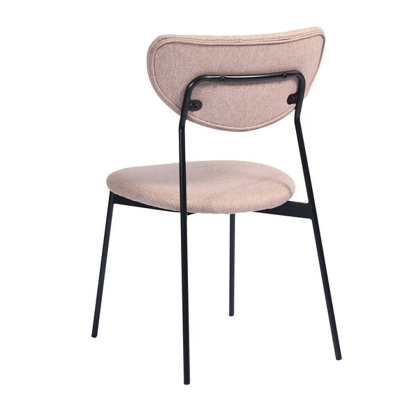 Modern Open Design Upholstered Dining Chair with Metal Frame and Plastic Foot-Cap for Kitchen，Living Room，Bedroom，cafe，Set of 2