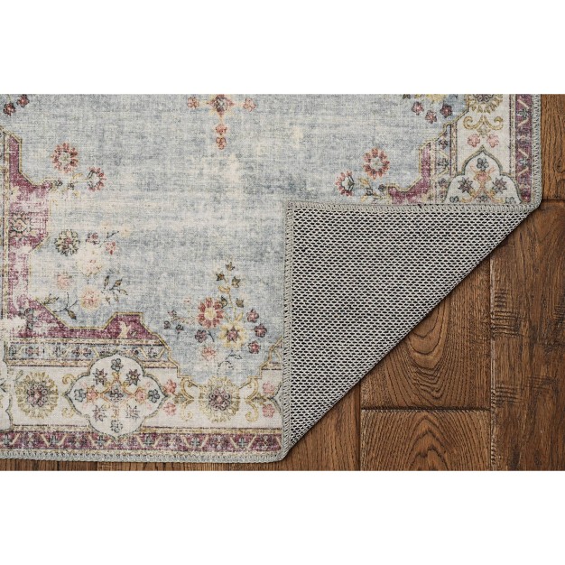 Washable Lennox Pale Rug Blue ivory Linon