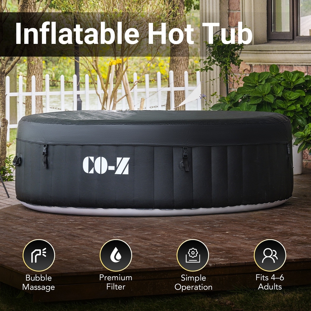 CO Z Round Inflatable Hot Tub  6 Person Blow Up Portable Hot Tub