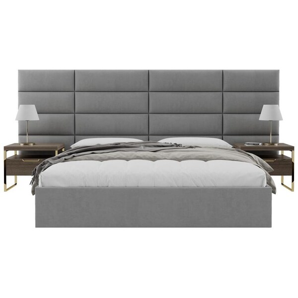 Vant Upholstered Headboards- Charcoal Grey - 30 Inch - Set of 4 panels - - 12246088