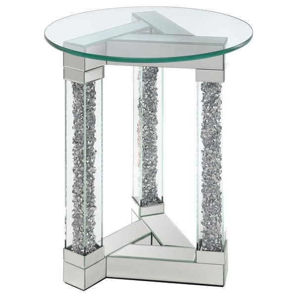 Coaster Furniture Octave Clear Glass and Mirror Glass End Table - 19.75