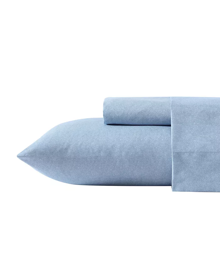 Nautica Herringbone Coastal Microfiber 3 Piece Sheet Set， Full