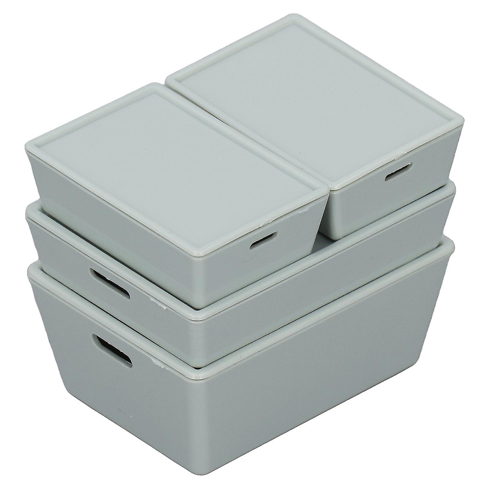 4PCS Dollhouse Storage Box Excellent Detail Fine Workmanship ABS Acrylic 1:12 1:6 Mini Stackable Container Green