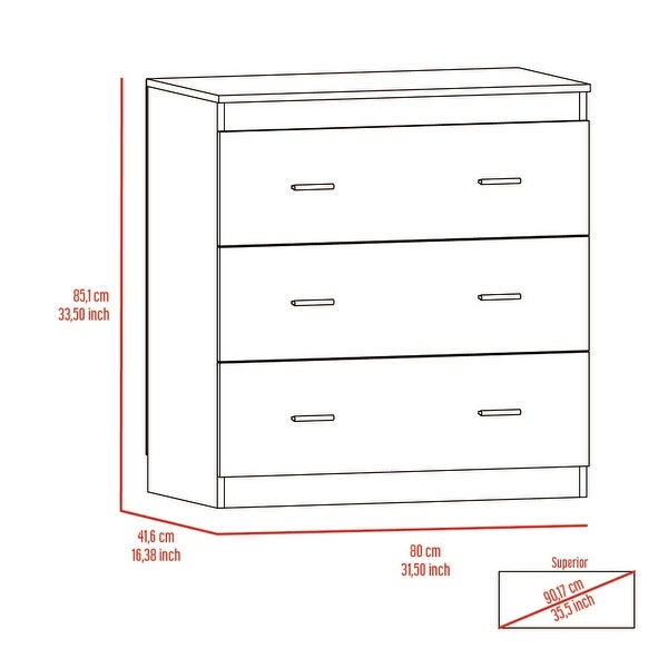 Classic Style 3-Drawers Dresser Chests for Bedroom， Superior Top， Modern Storage Dressers Organizer for Living Room， Hallway - - 37828122