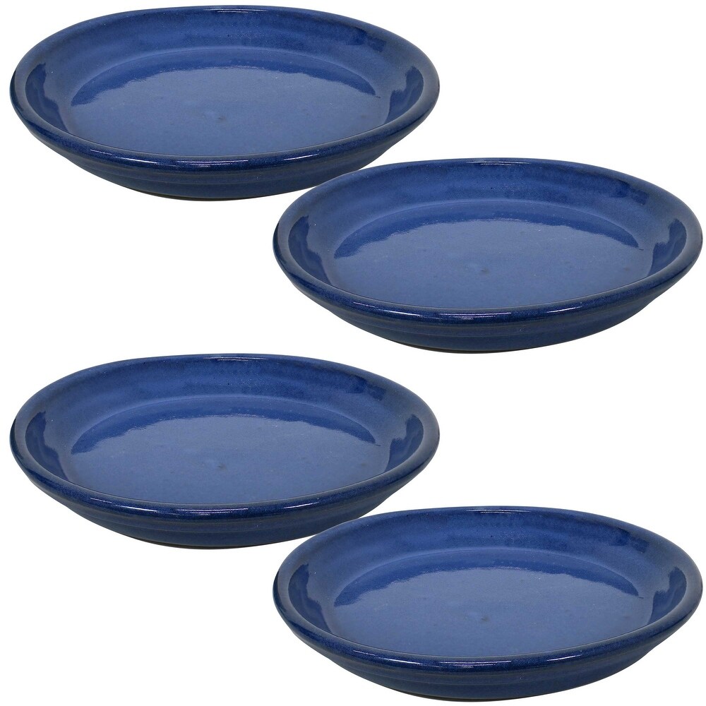 Sunnydaze Ceramic Planter Saucer   9 Inch   Set of 4