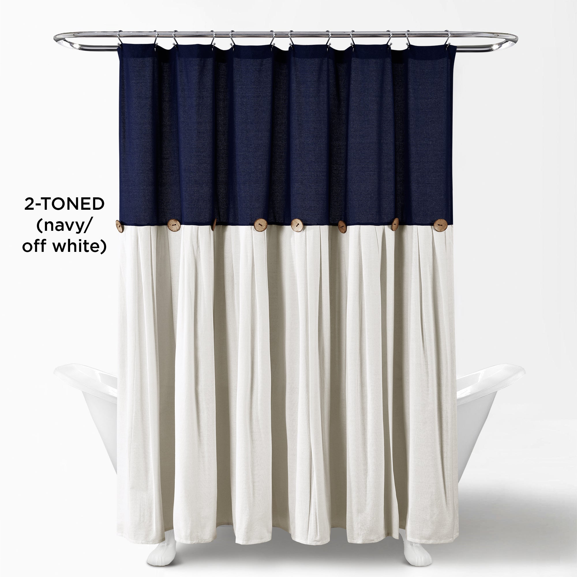 Linen Button Shower Curtain