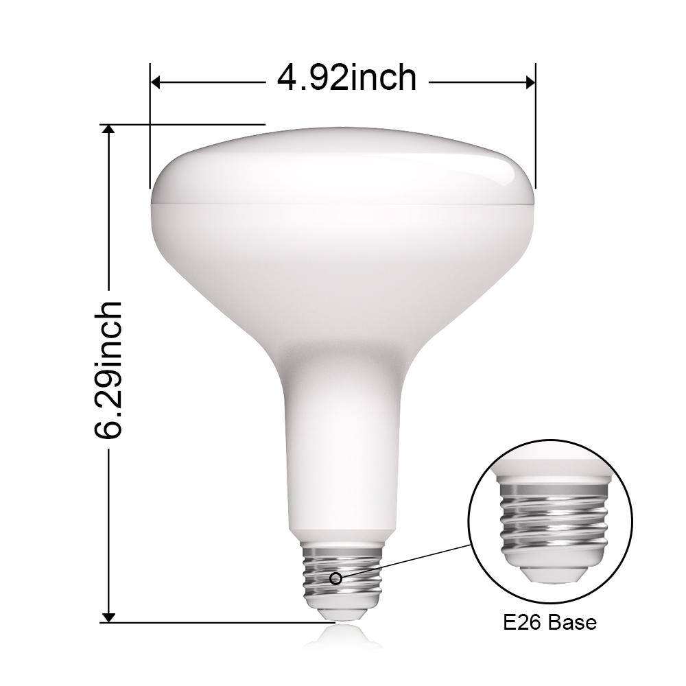 EcoSmart 75-Watt Equivalent BR40 Dimmable ENERGY STAR LED Light Bulb Daylight (2-Pack) BR40-1D 12W E26 120V 5000K