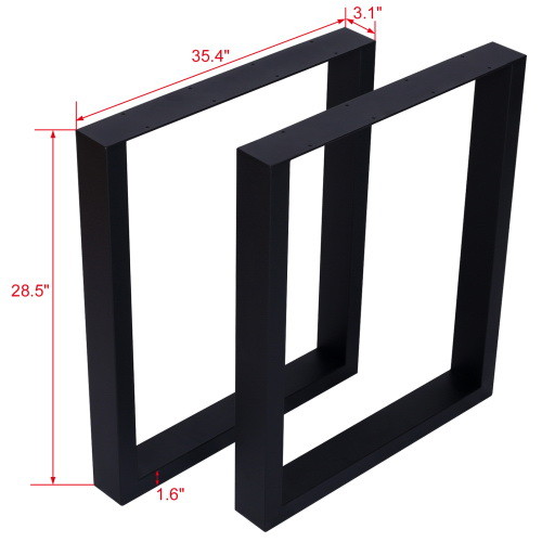 Square Table Legs 28X 35 Wide Metal Table Legs  H...