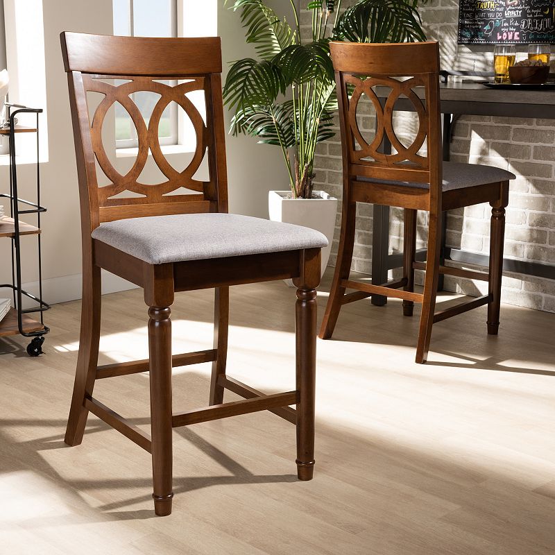 Baxton Studio Violet Pub Counter Stool 2-piece Set