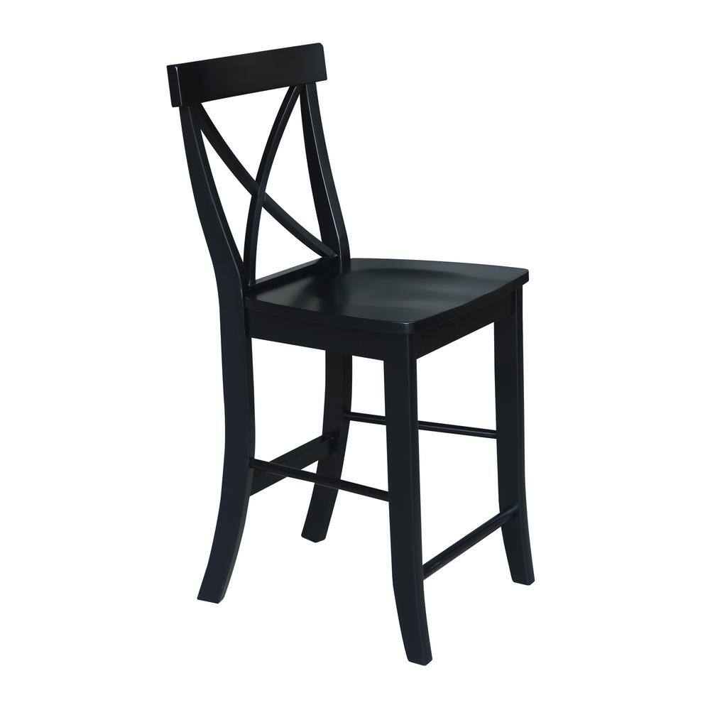 International Concepts X Back 24 in. Black Bar Stool S46-6132