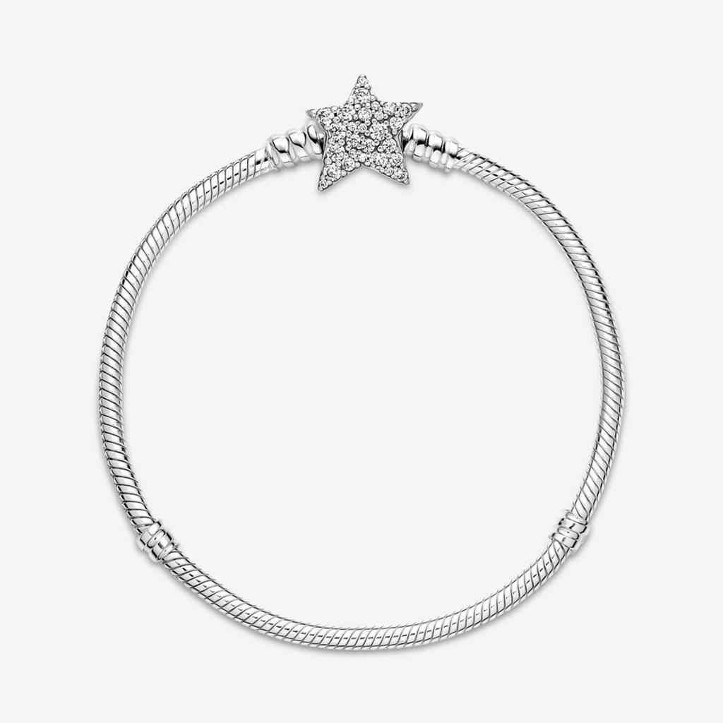 PANDORA  Pandora Moments Asymmetric Star Clasp Snake Chain Bracelet