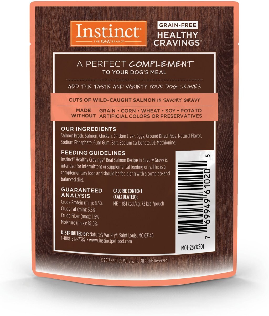 Instinct Healthy Cravings Grain-Free Cuts and Gravy Real Salmon Recipe Wet Dog Food Topper