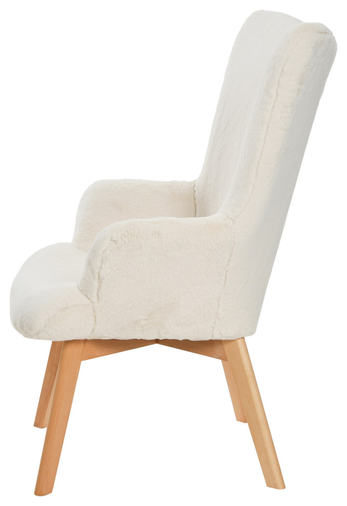 Napster Plush Wingback Chair   Midcentury   Armchairs And Accent Chairs   by Creative Co op  Houzz